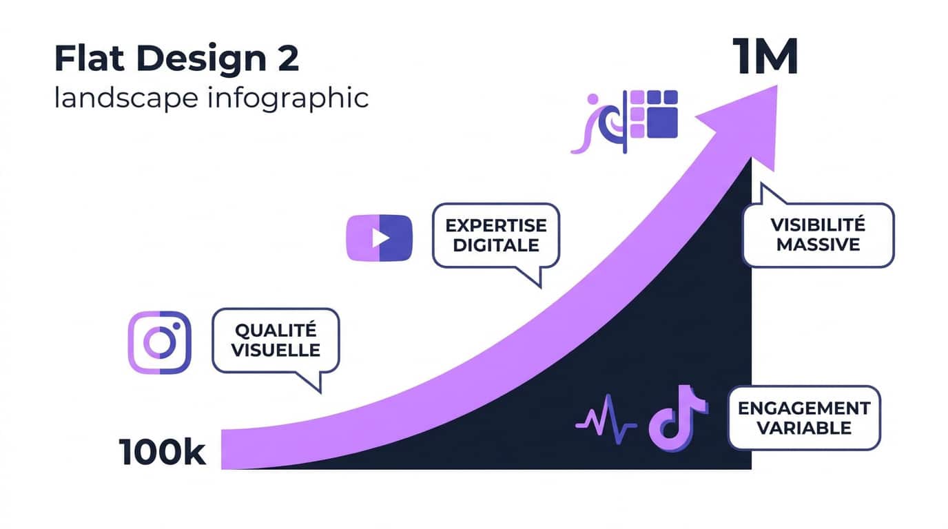 Infographie détaillant les seuils d'audience et les caractéristiques d'un macro-influenceur