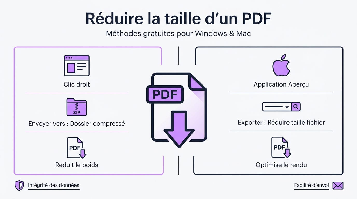 Comparaison des méthodes de réduction de taille PDF entre Windows et macOS