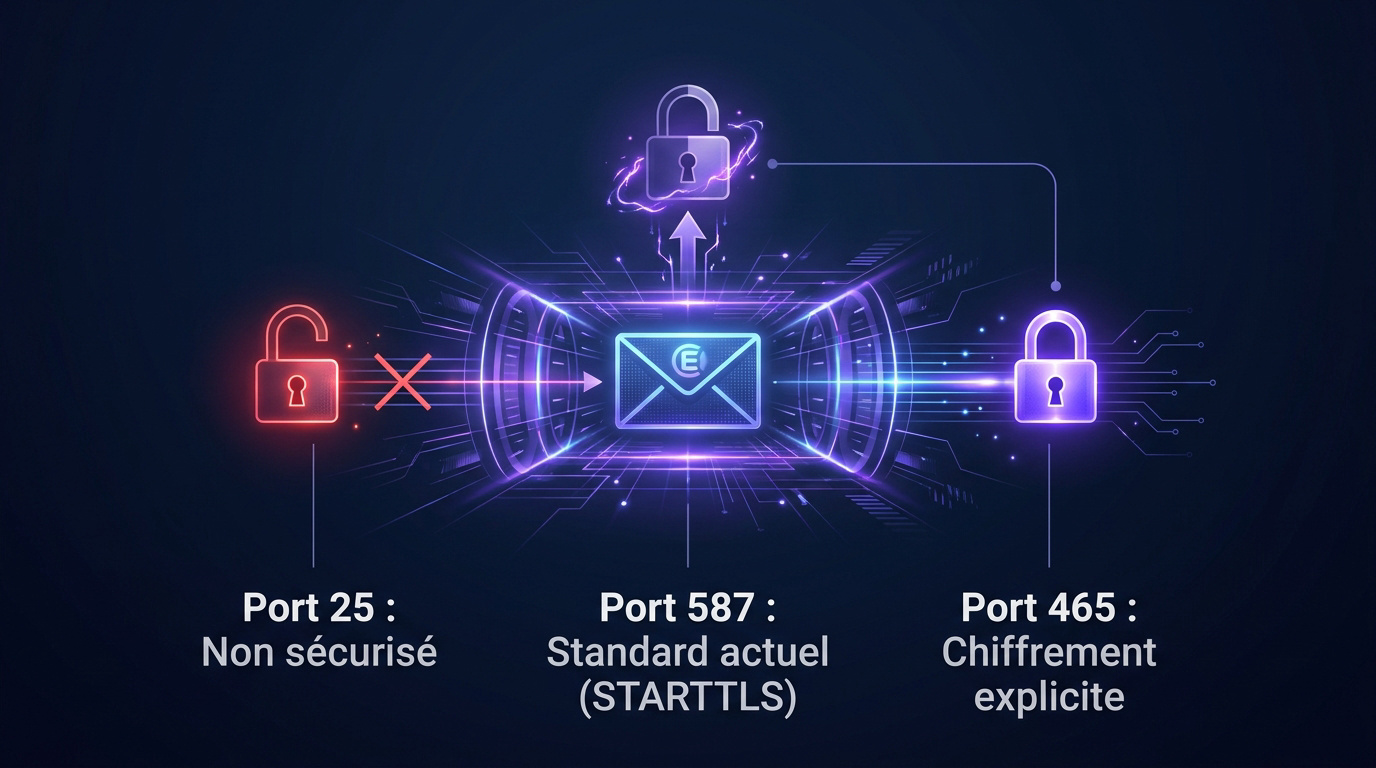 Comparaison technique des ports SMTP sécurisés 465 et 587