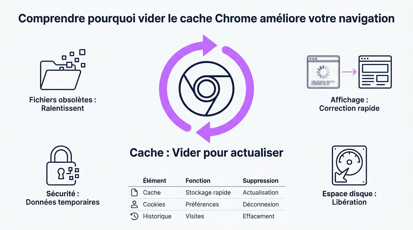 Procédure pour vider le cache du navigateur Google Chrome sur ordinateur